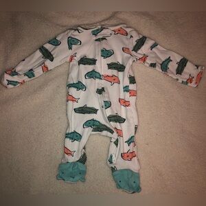 Carters Baby Boy shark 2-way zip up sleep& play onesie